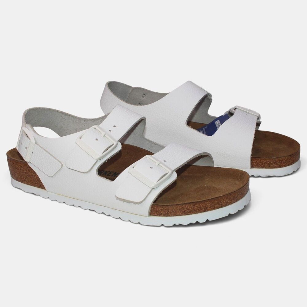 Birkenstock Milano White Leather Sandals Mens 43 US 10-10.5 NWT